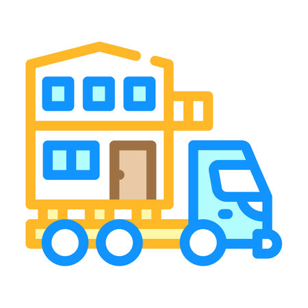 house building transportation color icon vector illustrationのイラスト素材