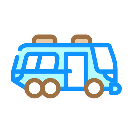 bus home on wheels color icon vector illustrationのイラスト素材