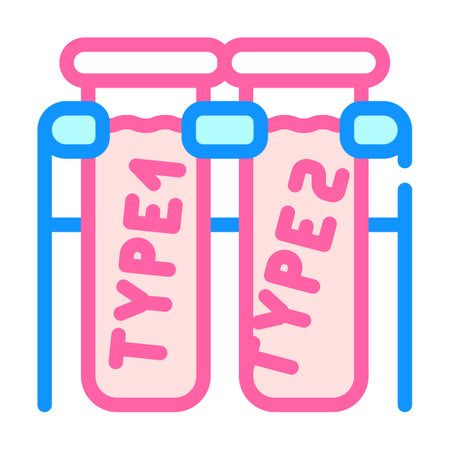 blood analysis diabetes types color icon vector illustrationのイラスト素材