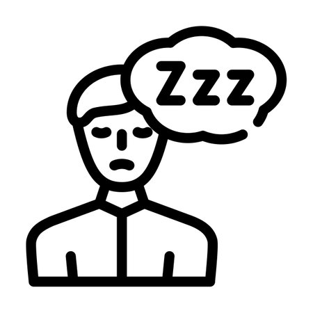 sleepiness diabetes symptom line icon vector illustrationのイラスト素材