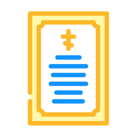 prayer card color icon vector illustration colorのイラスト素材