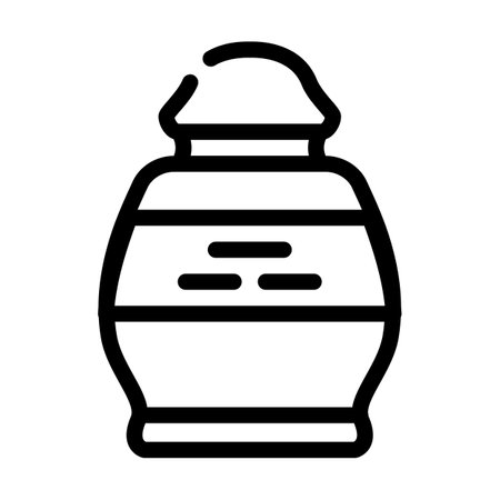 burial urn line icon vector illustration blackのイラスト素材