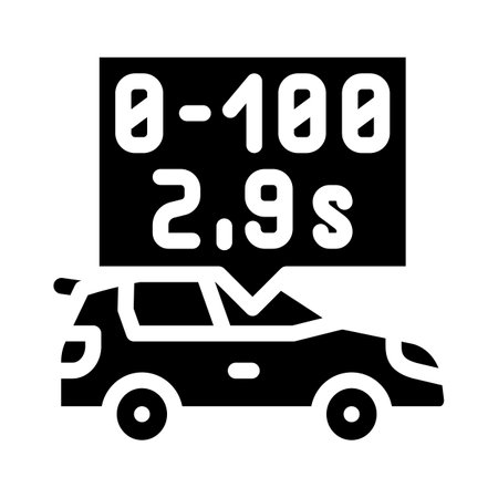 characteristics of electric car glyph icon vector illustrationのイラスト素材