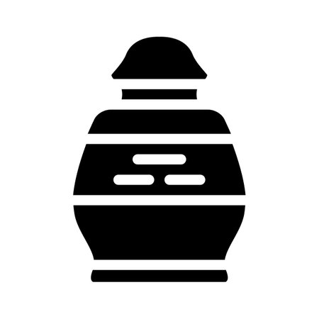 burial urn glyph icon vector illustration blackのイラスト素材