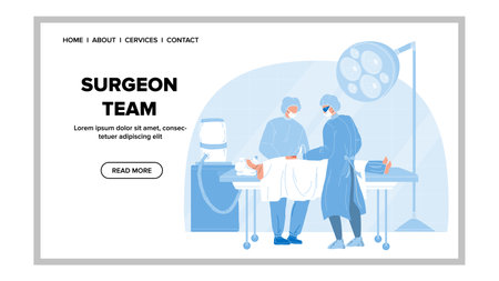 Surgeon Team Perform Surgical Operation Vector flatのイラスト素材