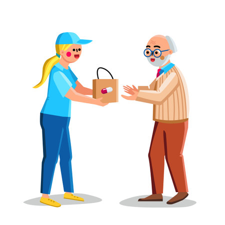 Drug Delivery Service Of Pharmacy Store Vectorのイラスト素材