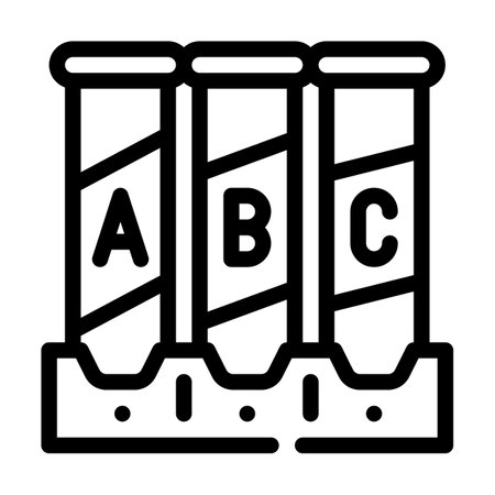 tubes with analysis or vaccine line icon vector illustrationのイラスト素材