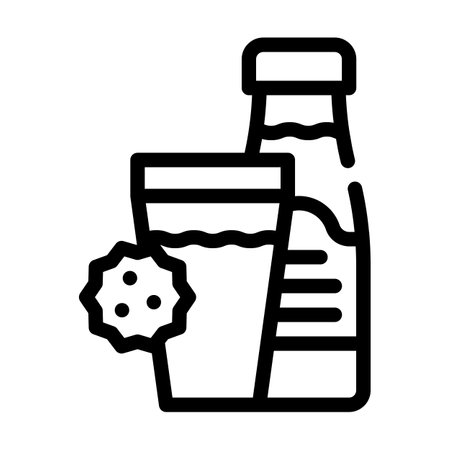 milk allergy line icon vector illustration flatのイラスト素材