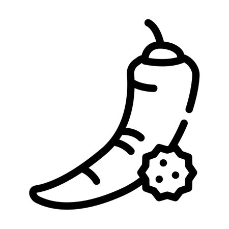spicy pepper allergy line icon vector illustrationのイラスト素材