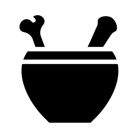 mortar with bone glyph icon vector illustrationのイラスト素材