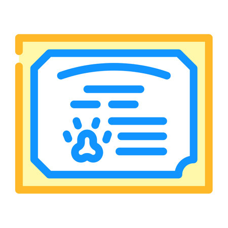 diploma groomer color icon vector illustration colorのイラスト素材