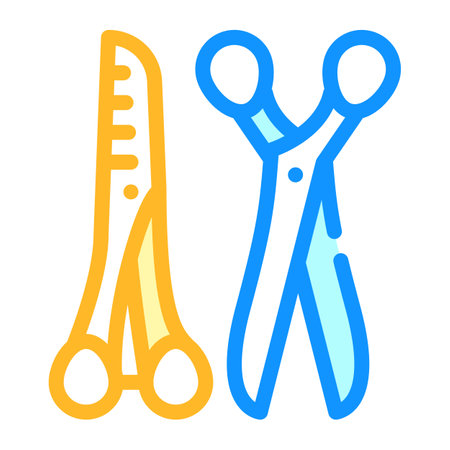 scissors for cut animal hair color icon vector illustrationのイラスト素材
