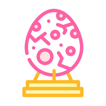 dinosaur egg museum exhibit color icon vector illustrationのイラスト素材