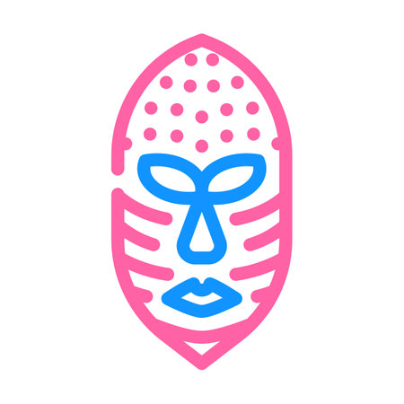 mask museum exhibit color icon vector illustrationのイラスト素材
