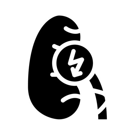 kidney cutting ache glyph icon vector illustrationのイラスト素材