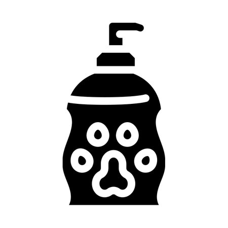 liquid soap for wash animal glyph icon vector illustrationのイラスト素材