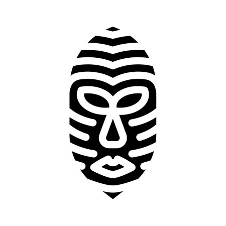 mask museum exhibit glyph icon vector illustrationのイラスト素材