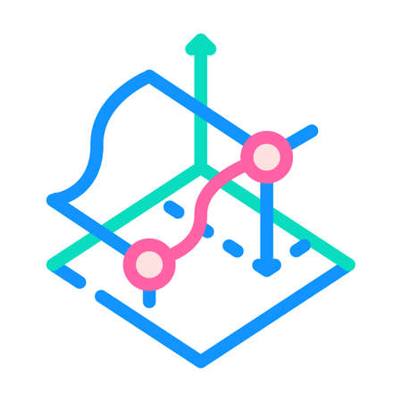 3d tracking color icon vector illustration flatのイラスト素材