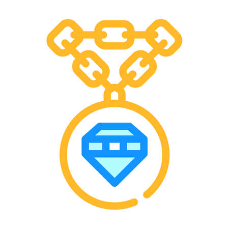 jewelry chain with diamond color icon vector illustrationのイラスト素材