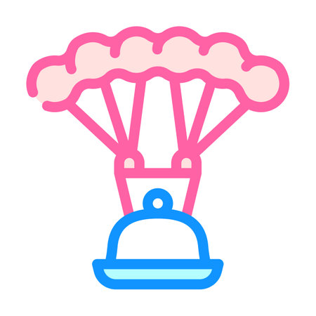 parachute food color icon vector illustration flatのイラスト素材