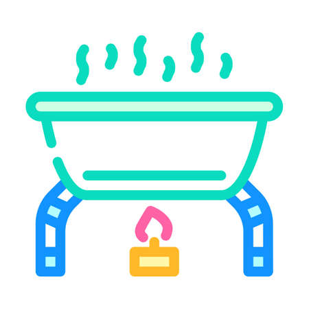 table food warmer color icon vector illustrationのイラスト素材