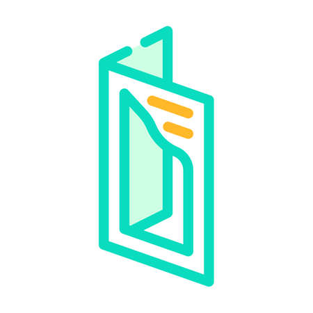 cutout booklet color icon vector illustration lineのイラスト素材