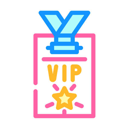 vip card color icon vector illustration lineのイラスト素材