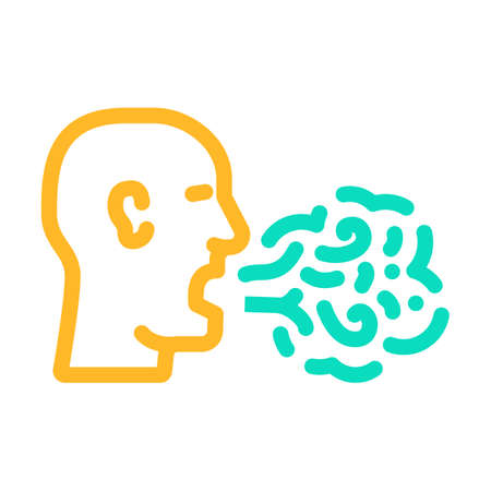 smell from mouth color icon vector illustrationのイラスト素材