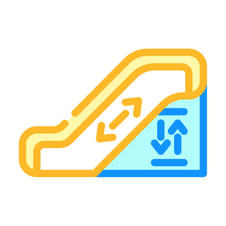 escalator stair color icon vector illustration lineのイラスト素材