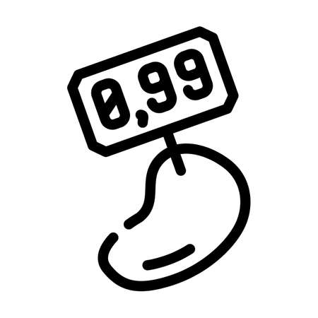 price tag on mango line icon vector illustrationのイラスト素材