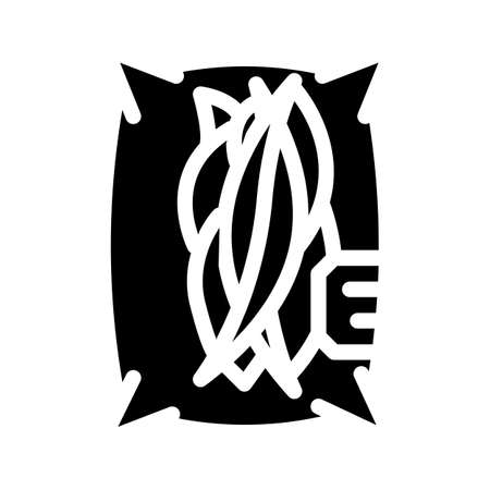 dried mango pieces bag glyph icon vector illustrationのイラスト素材