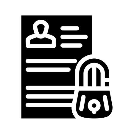 personal data protection glyph icon vector illustrationのイラスト素材