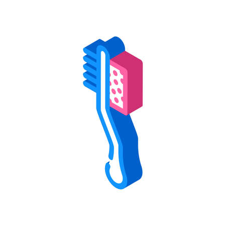 brush and callus remover isometric icon vector illustrationのイラスト素材