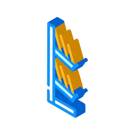 shelf with booklets isometric icon vector illustrationのイラスト素材