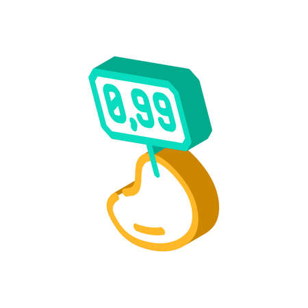 price tag on mango isometric icon vector illustrationのイラスト素材