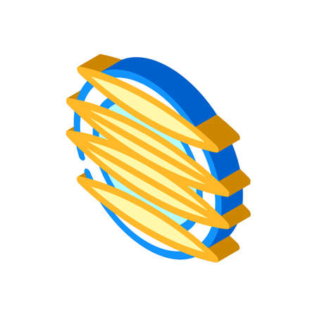 cut mango on plate isometric icon vector illustrationのイラスト素材