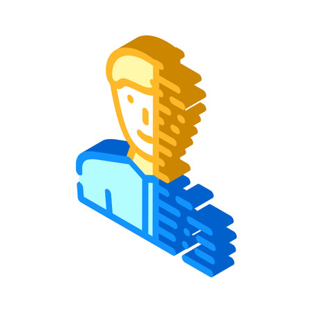 digital portrait isometric icon vector illustration signのイラスト素材