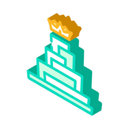 growth for be king isometric icon vector illustrationのイラスト素材