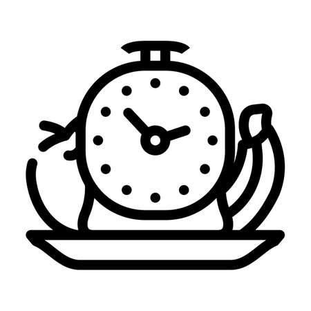 food by hour line icon vector. food by hour sign. isolated contour symbol black illustrationのイラスト素材