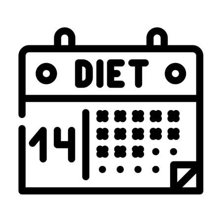 calendar diet line icon vector. calendar diet sign. isolated contour symbol black illustrationのイラスト素材