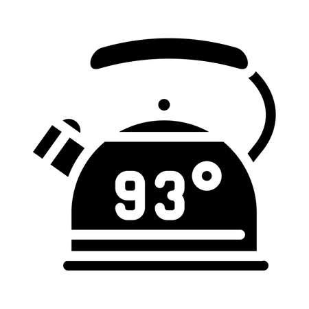 kettle for boiling water glyph icon vector. kettle for boiling water sign. isolated contour symbol black illustrationのイラスト素材