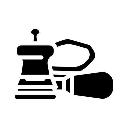orbital sander tool glyph icon vector. orbital sander tool sign. isolated contour symbol black illustrationのイラスト素材