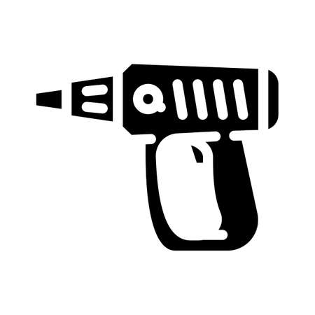 hair dryer tool glyph icon vector. hair dryer tool sign. isolated contour symbol black illustrationのイラスト素材