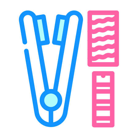 iron device for hair color icon vector. iron device for hair sign. isolated symbol illustrationのイラスト素材