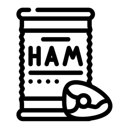 ham canned food line icon vector. ham canned food sign. isolated contour symbol black illustrationのイラスト素材