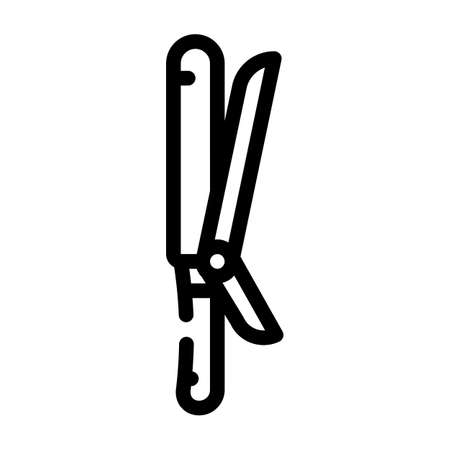 curling iron line icon vector. curling iron sign. isolated contour symbol black illustrationのイラスト素材