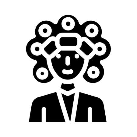 perm hair glyph icon vector. perm hair sign. isolated contour symbol black illustrationのイラスト素材