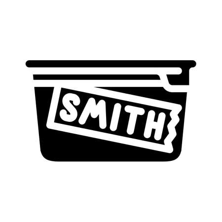 signed lunchbox glyph icon vector. signed lunchbox sign. isolated contour symbol black illustrationのイラスト素材