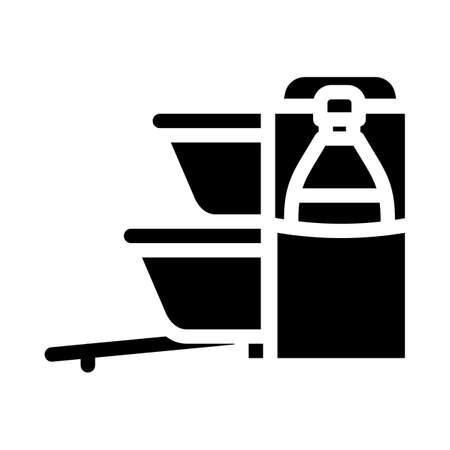 carrying bag lunchbox glyph icon vector. carrying bag lunchbox sign. isolated contour symbol black illustrationのイラスト素材