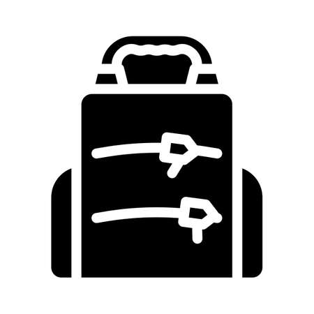 backpack lunchbox glyph icon vector. backpack lunchbox sign. isolated contour symbol black illustrationのイラスト素材